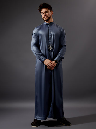 Formal Dark Grey Thobe (Jubba), Wedding Thobe, Special Occasions Thobe (Jubba), available also in Children sizes