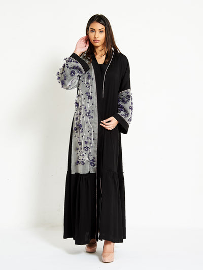 HAND EMBROIDERED OPEN ABAYA CAPE