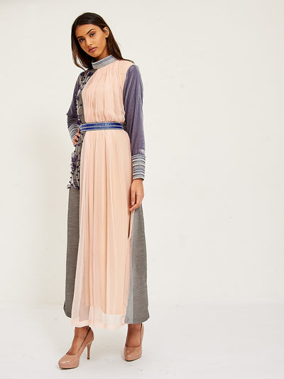 Hand embroidered maxi dress, Long sleeve embroidered dress