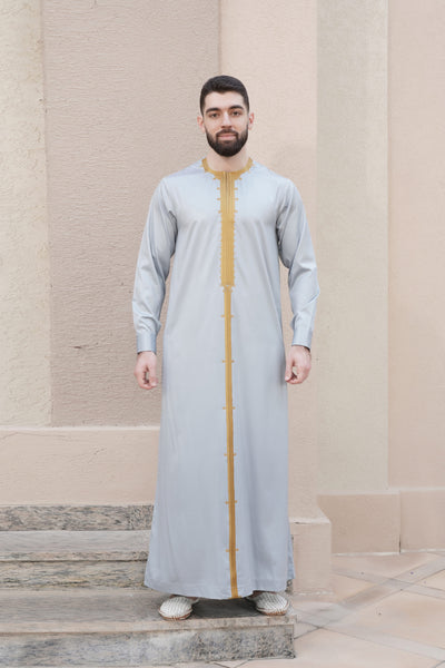 Baby Blue Formal modern Thobe (Jubba) | Modern Modest Fashion | Men's Thobe for Summer | Designer Abaya for Men
