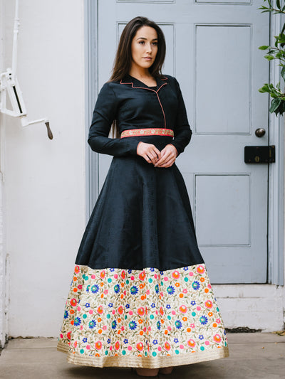 Long Modern Anarkali Dress | Embroidered Anarkali Dress