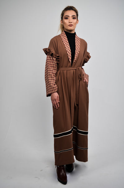 Long Modest Cape Dress | Fall Winter Modest Cape Dress | Designer Modest Cape Dress
